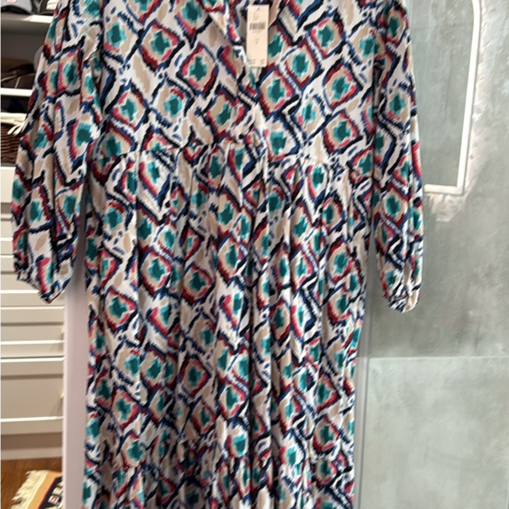 Multicolor Geometric Print Dress